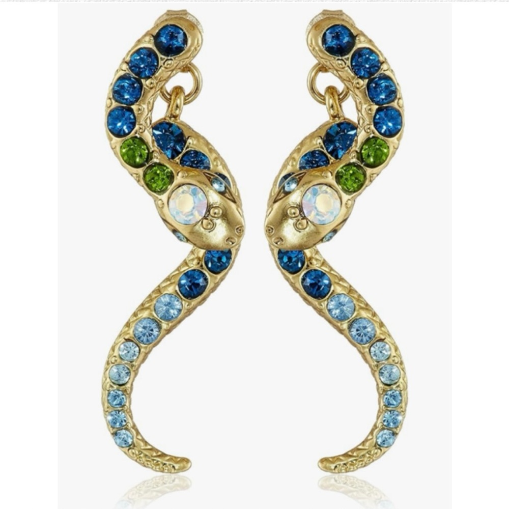Betsey Johnson front-back snake earrings
